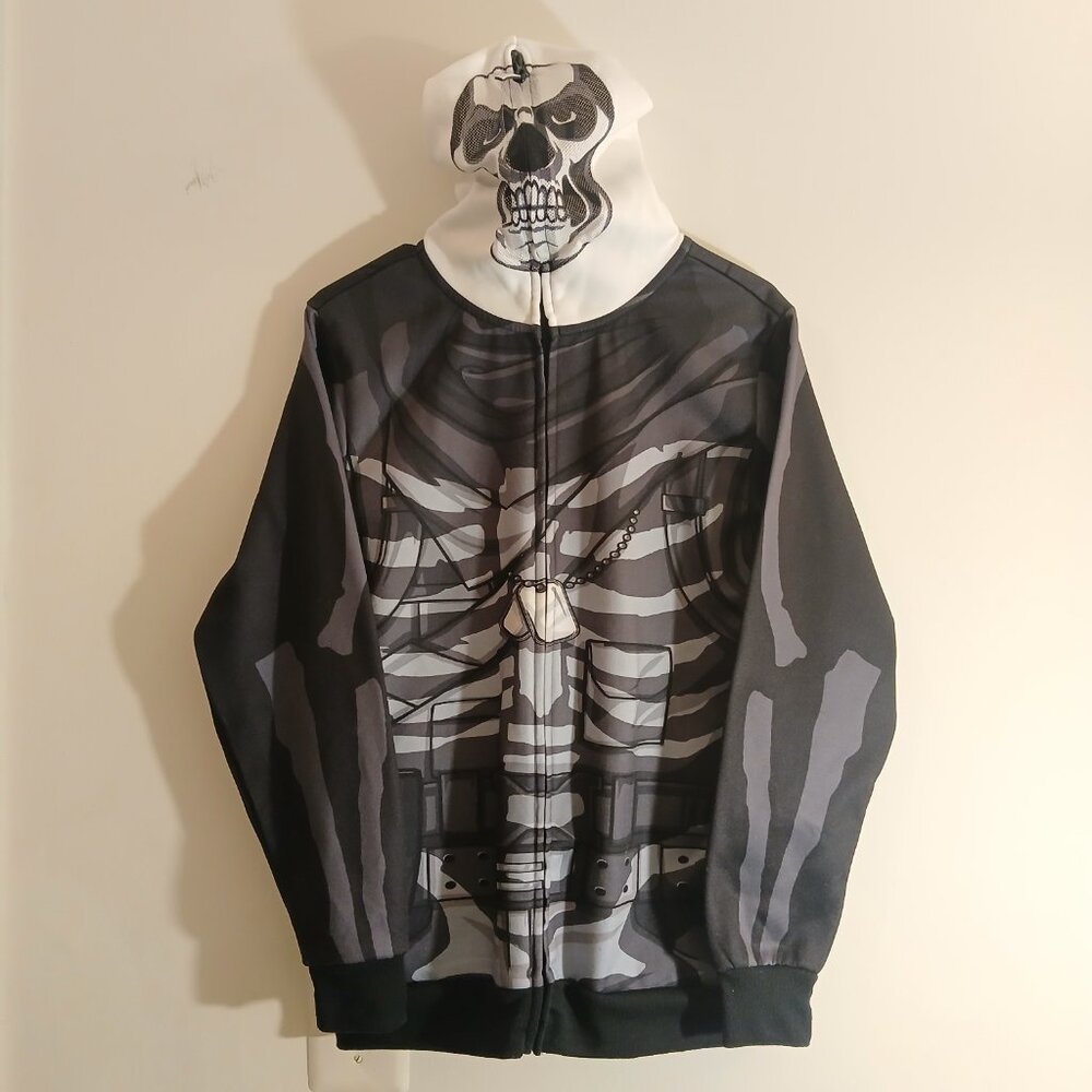 Fortnite | Cosplay Halloween Costume Skeleton Skull Trooper Zip Up Hoodie Kid XL